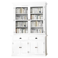 Halifax Glass-Display Hutch Unit - Pure White