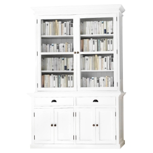 Halifax Glass-Display Hutch Unit - Pure White 