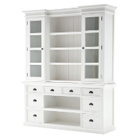 Halifax Library Hutch with Basket Set - Pure White