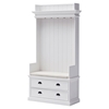 Halifax Entryway Coat Rack and Bench Unit - Cushion, Drawers, Pure White - NSOLO-CA581