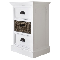 Halifax Bedside Storage Unit with Basket - Pure White