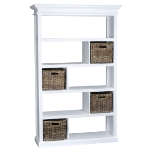 Halifax Room Divider with Basket Set - Pure White 