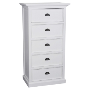 Halifax 5 Drawers Chest - Pure White 