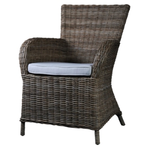 Wickerworks Rook Dining Chair with Cushion - Natural Gray (Set of 2) 