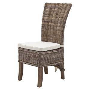 Wickerworks Salsa Dining Chair with Cushion - Natural Gray (Set of 2) 