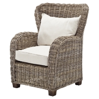 Wickerworks Queen Chair with Cushions - Natural Gray