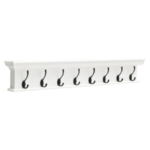 Halifax 8-Hook Coat Rack - Pure White 