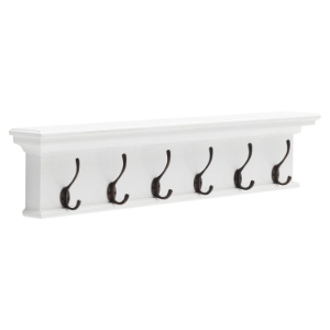 Halifax 6-Hook Coat Rack - Pure White 