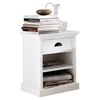 Halifax Bedside Table - 2 Shelves, Pure White - NSOLO-T764