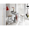 Halifax Kitchen Island and Stools with Cushions - Pure White - NSOLO-T767
