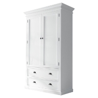 Halifax Wardrobe - 2 Doors, 2 Drawers, Pure White