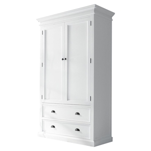 Halifax Wardrobe - 2 Doors, 2 Drawers, Pure White 