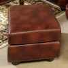 Gilbralter Ottoman - Burnished Saddle Brown, Eco Leather - NVH-2700-OT