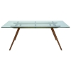 Franz Contemporary Glass Dining Table - Tempered Glass, Walnut - NVO-HGEM14X-DT