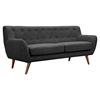 Ida Button Tufted Upholstery Sofa - Charcoal Gray - NYEK-223321