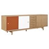 Alma 7 Drawers Sideboard - Natural with Red Door - NYEK-224405-NR