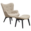 Aiden Button Tufted Upholstery Chair - Oatmeal Gray - NYEK-445559