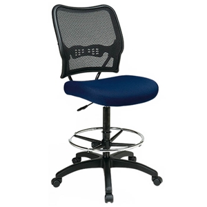 Space Seating 13 Series AirGrid Back and Custom Fabric Seat Drafting Chair 