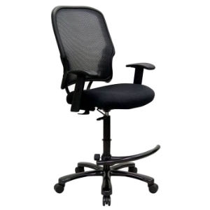 Space Seating 15 Series Big Man's AirGrid Back Drafting Chair with Adjustable Arms 
