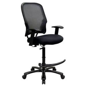 Space Seating 15 Series Big Mans AirGrid Back Drafting Chair with Adjustable Arms 