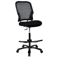 Space Seating 15 Series Big Man's Dark Double AirGrid Back Drafting Chair