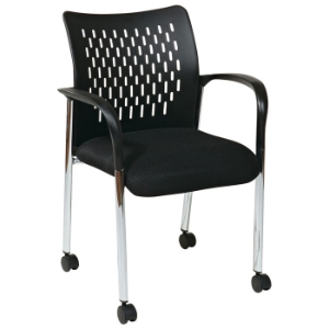 Pro-Line II ProGrid Black Seat Guest Chair with Casters (Set of 2) 