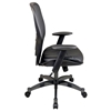 Space Seating 24 Series Professional Black Office Chair with Leather Seat - OSP-2400