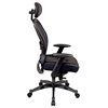 Space Seating 27 Series Professional Black Mesh Back and Leather Seat Office Chair - OSP-27008