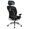 Space Seating 32 Series Black Leather 2-Way Adjustable Headrest Manager's Chair - OSP-32-44P918PHL