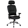 Space Seating 32 Series Black Leather 2-Way Adjustable Headrest Manager's Chair - OSP-32-44P918PHL