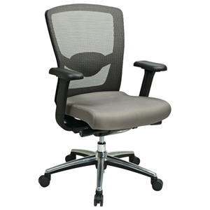 Pro-Line II Gray ProGrid Back and Fabric Seat Office Chair with Adjustable Arms 