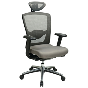 Pro-Line II Gray ProGrid High Back Office Chair with Adjustable Mesh Headrest 