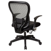 Space Seating 529 Series Deluxe R2 SpaceGrid Back with Leather Seat Office Chair - Flip Armrests - OSP-529-4R2N1F5