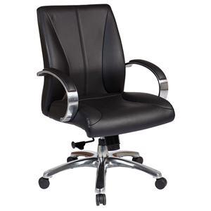 Pro-Line II 8001 - Deluxe Mid Back Executive Chair in Black Leather 