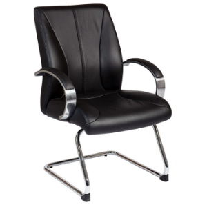 Pro-Line II 8005 - Black Leather Visitor's Chair with Sled Base 