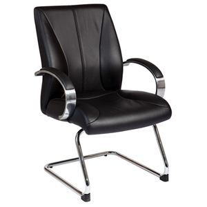 Pro-Line II 8005 - Black Leather Visitors Chair with Sled Base 