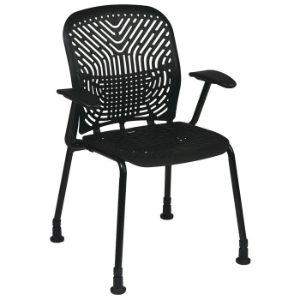 Space Seating 801 Series Deluxe SpaceFlex Black Frame Visitors Chair with Armrests (Set of 2) 
