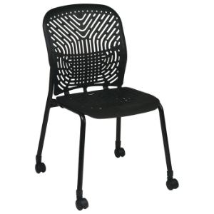 Space Seating 801 Series Deluxe SpaceFlex Black Frame Visitor's Chair with Casters (Set of 2) 