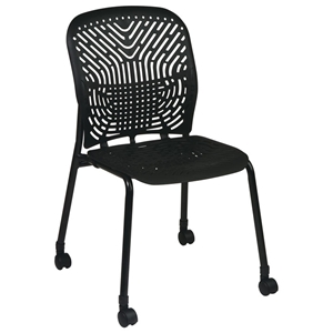 Space Seating 801 Series Deluxe SpaceFlex Black Frame Visitors Chair with Casters (Set of 2) 