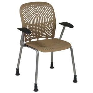 Space Seating 801 Series Deluxe SpaceFlex Platinum Frame Visitors Chair with Armrests (Set of 2) 