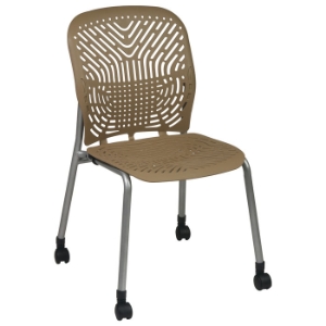 Space Seating 801 Series Deluxe SpaceFlex Platinum Frame Visitor's Chair with Casters (Set of 2) 