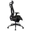 Space Seating 818 Series Executive High Back Mesh Office Chair with Adjustable Leather Headrest - OSP-818-11G9C18P-HRL818