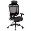 Space Seating 818 Series Executive High Back Mesh Office Chair with Adjustable Leather Headrest - OSP-818-11G9C18P-HRL818