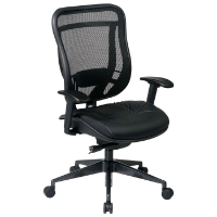 Space Seating 818 Series Executive High Back Office Chair with Leather Seat
