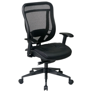 Space Seating 818 Series Executive High Back Office Chair with Leather Seat 