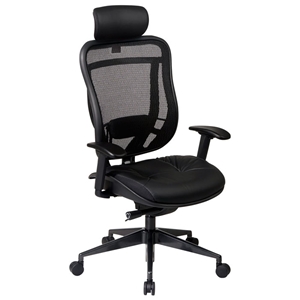 Space Seating 818 Series Executive Leather Seat and Headrest Office Chair 