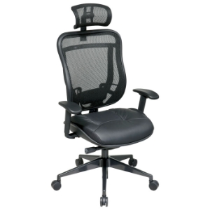 Space Seating 818 Series Executive High Back Office Chair with Mesh Headrest 