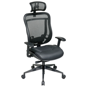 Space Seating 818 Series Executive High Back Office Chair with Mesh Headrest 