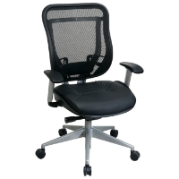Space Seating 818 Series Executive High Back Office Chair with Platinum Finished Base