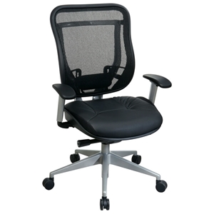 Space Seating 818 Series Executive High Back Office Chair with Platinum Finished Base 